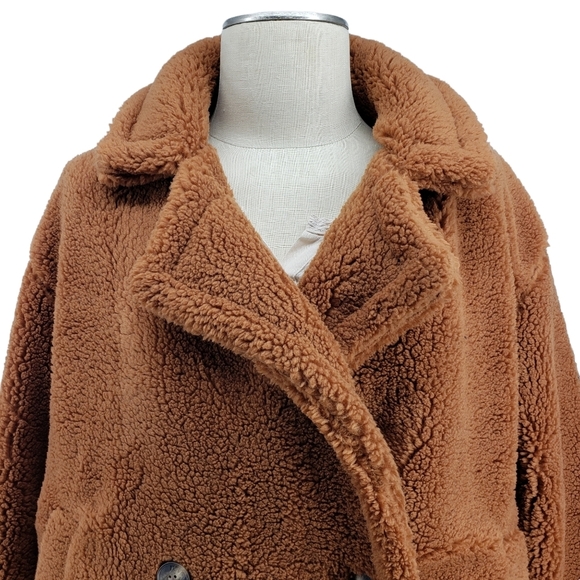 GAP Womens Size Large Camel Plush Sherpa Jacket NWT - Picture 2 of 10